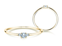Bague de fiançailles Vivid Petite Diamond en 18K or jaune avec diamants 0,10ct G/SI