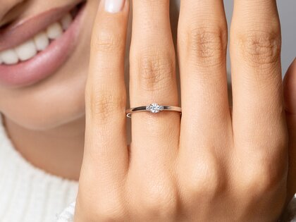 Bague de fiançailles Vivid Petite Diamond en 14K or blanc avec diamants 0,20ct G/SI