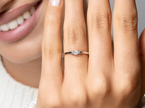 Bague de fiançailles Vivid Petite Diamond en 14K or blanc avec diamants 0,20ct G/SI