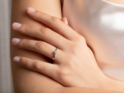 Bague de fiançailles Vivid Petite Diamond en 14K or jaune avec diamants 0,30ct G/SI
