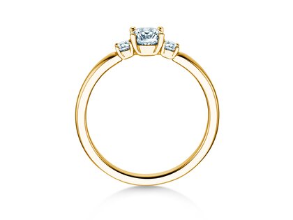 Bague de fiançailles  en 9K or jaune avec diamants 0,40ct G/SI
