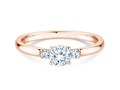 Bague de fiançailles  en 9K or rose avec diamants 0,40ct G/SI