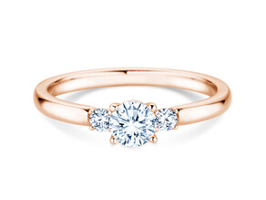 Bague de fiançailles  en 9K or rose avec diamants 0,40ct G/SI