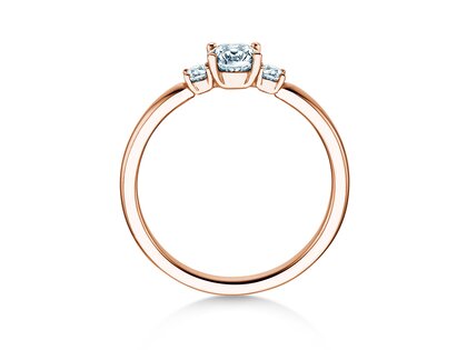 Bague de fiançailles  en 9K or rose avec diamants 0,40ct G/SI