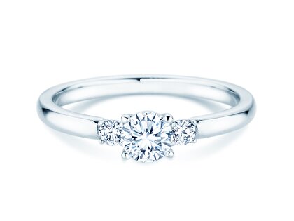 Bague de fiançailles  en 9K or blanc avec diamants 0,40ct G/SI