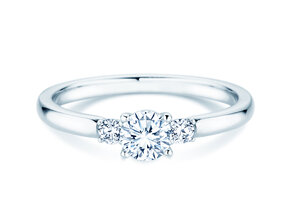 Bague de fiançailles  en 9K or blanc avec diamants 0,40ct G/SI