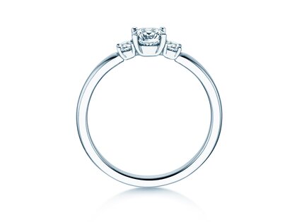 Bague de fiançailles  en 9K or blanc avec diamants 0,40ct G/SI