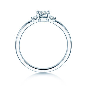 Bague de fiançailles  en 9K or blanc avec diamants 0,40ct G/SI