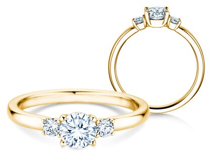 Bague de fiançailles Vivid Petite Diamond en 18K or jaune avec diamants 0,50ct G/SI