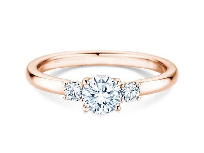 Bague de fiançailles  en 9K or rose avec diamants 0,50ct G/SI