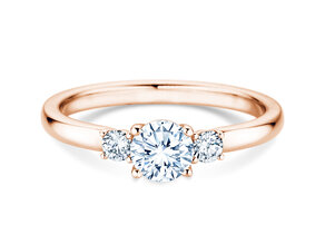 Bague de fiançailles  en 9K or rose avec diamants 0,50ct G/SI