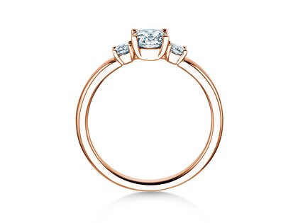 Bague de fiançailles  en 9K or rose avec diamants 0,50ct G/SI
