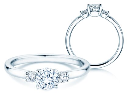 Bague de fiançailles Vivid Petite Diamond en 18K or blanc avec diamants 0,50ct G/SI