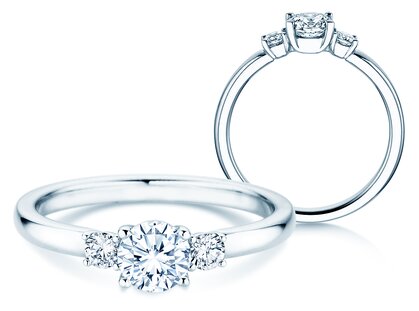 Bague de fiançailles Vivid Petite Diamond en 18K or blanc avec diamants 0,50ct G/SI