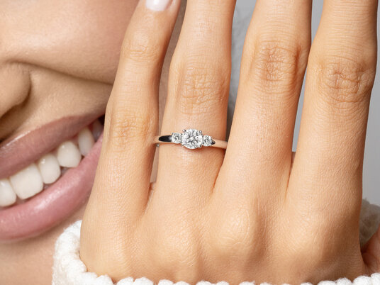 Bague de fiançailles Vivid Petite Diamond en 14K or blanc avec diamants 0,20ct G/SI