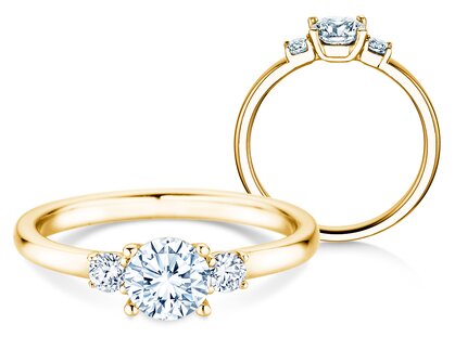 Bague de fiançailles Vivid Petite Diamond en or jaune