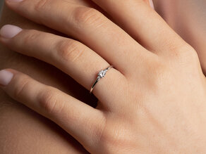Bague de fiançailles Vivid Petite Diamond en 14K or blanc avec diamants 0,20ct G/SI