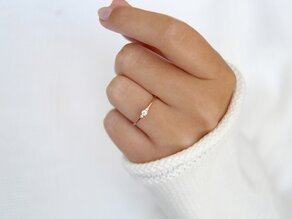 Bague de fiançailles  en 9K or rose avec diamants 0,10ct G/SI