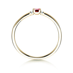 Bague de fiançailles Vivid Petite en 14K or jaune avec rubis 0,08ct et diamants 0,02ct