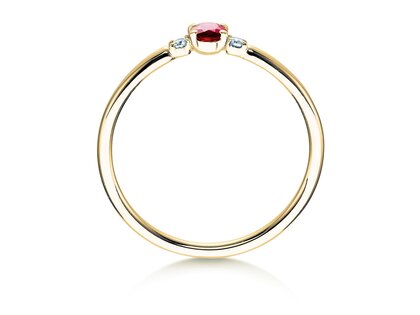 Bague de fiançailles Vivid Petite en 14K or jaune avec rubis 0,16ct et diamants 0,04ct