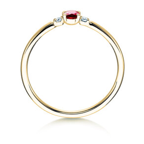Bague de fiançailles Vivid Petite en 14K or jaune avec rubis 0,16ct et diamants 0,04ct