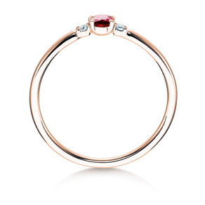 Bague de fiançailles Vivid Petite en 14K or rose avec rubis 0,16ct et diamants 0,04ct