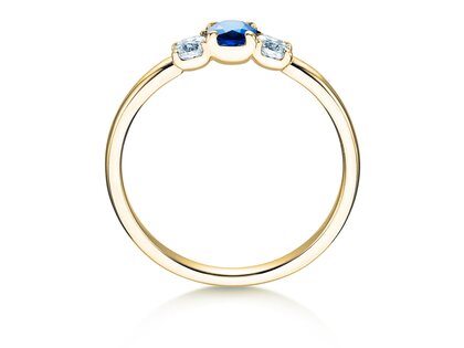 Bague de fiançailles Vivid Petite en 14K or jaune avec saphir 0,20ct et diamants 0,20ct
