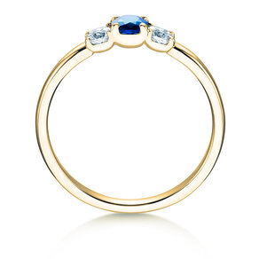 Bague de fiançailles Vivid Petite en 14K or jaune avec saphir 0,20ct et diamants 0,20ct