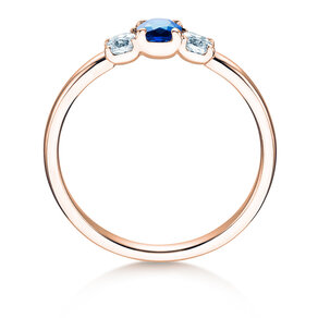 Bague de fiançailles Vivid Petite en 14K or rose avec saphir 0,20ct et diamants 0,20ct