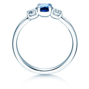 Bague de fiançailles Vivid Petite en 18K or blanc avec saphir 0,30ct et diamants 0,30ct