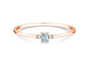 Bague de fiançailles  en 9K or rose avec diamants 0,10ct G/VS