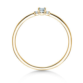 Bague de fiançailles Vivid Petite Emerald Cut en 14K or jaune avec diamants 0,10ct G/VS