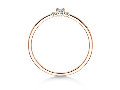 Bague de fiançailles  en 9K or rose avec diamants 0,10ct G/VS