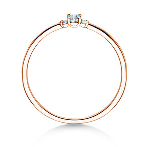 Bague de fiançailles  en 9K or rose avec diamants 0,10ct G/VS