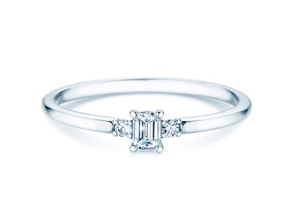 Bague de fiançailles Vivid Petite Emerald Cut en platine