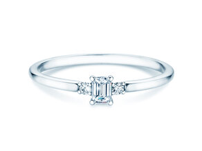 Bague de fiançailles Vivid Petite Emerald Cut en platine