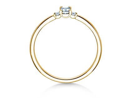 Bague de fiançailles Vivid Petite Emerald Cut en or jaune