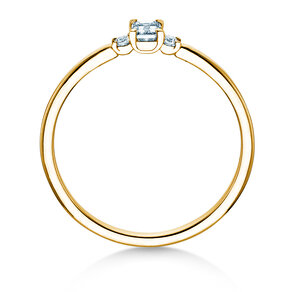 Bague de fiançailles Vivid Petite Emerald Cut en or jaune