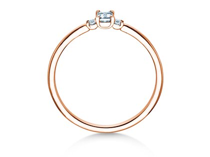 Bague de fiançailles Vivid Petite Emerald Cut en or rose