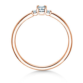 Bague de fiançailles Vivid Petite Emerald Cut en or rose