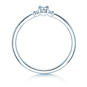 Bague de fiançailles Vivid Petite Emerald Cut en platine