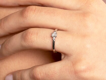Bague de fiançailles  en 9K or rose avec diamants 0,31ct