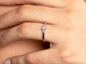 Bague de fiançailles  en 9K or rose avec diamants 0,31ct