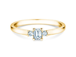 Bague de fiançailles  en 9K or jaune avec diamants 0,31ct G/VS