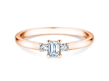 Bague de fiançailles  en 9K or rose avec diamants 0,31ct