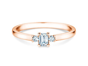 Bague de fiançailles  en 9K or rose avec diamants 0,31ct
