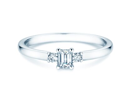 Bague de fiançailles  en 9K or blanc avec diamants 0,31ct G/VS