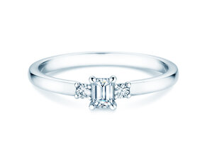 Bague de fiançailles  en 9K or blanc avec diamants 0,31ct G/VS