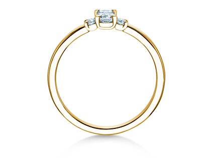 Bague de fiançailles  en 9K or jaune avec diamants 0,31ct G/VS