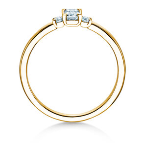 Bague de fiançailles  en 9K or jaune avec diamants 0,31ct G/VS